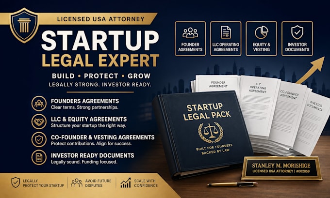 draft a legally binding startup founders agreement as a US attorney