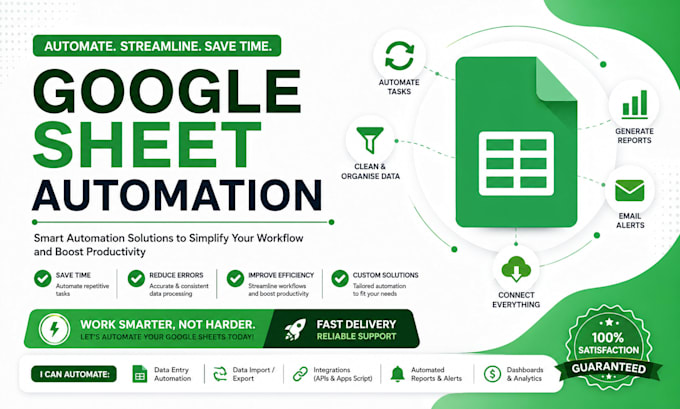 automate google sheet expert, automation and custom, docs, forms and gmail