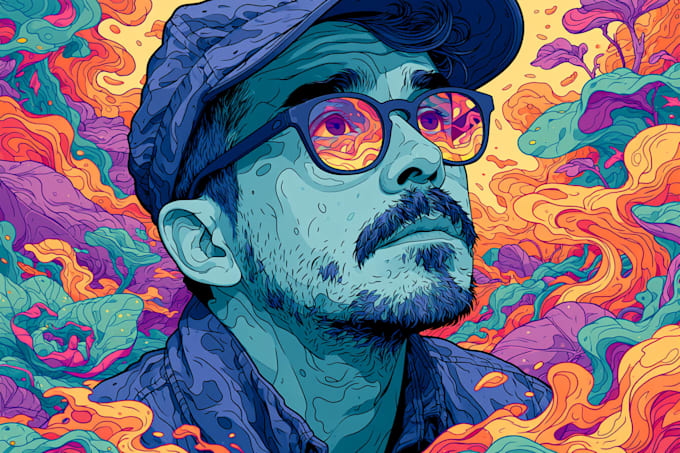 create surreal psychedelic and trippy illustrations