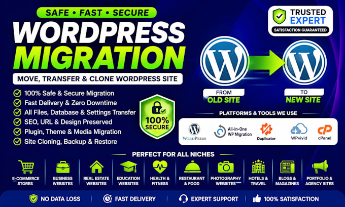 migrate your wordpress website safely and professionally do website migration