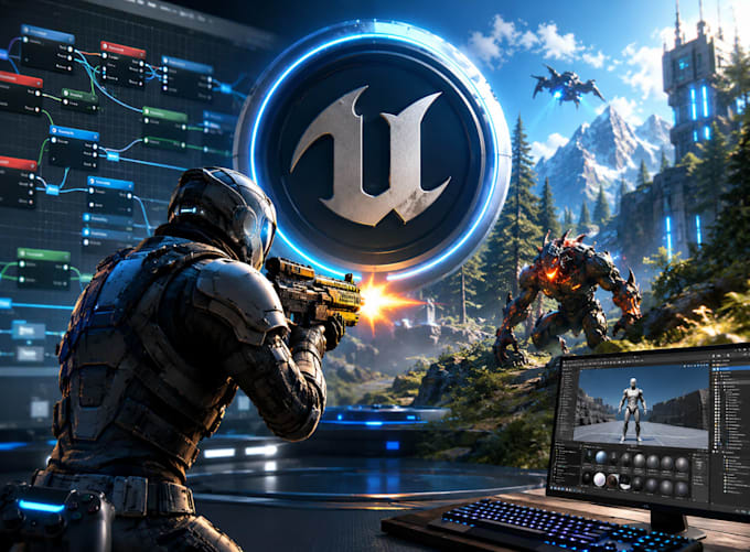 develop unreal engine 5 game ue5 blueprint gameplay mechanics and multiplayer
