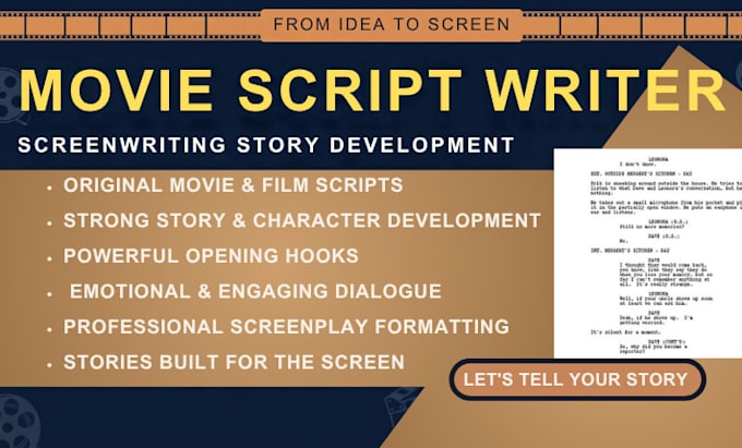 be script writer movie script screenplay script  filmscript screenwriting