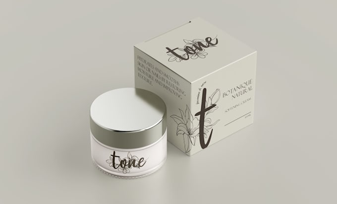 do product packaging design and label with minimal modern branding