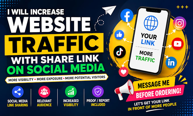 increase website traffic with share link promotion on social media
