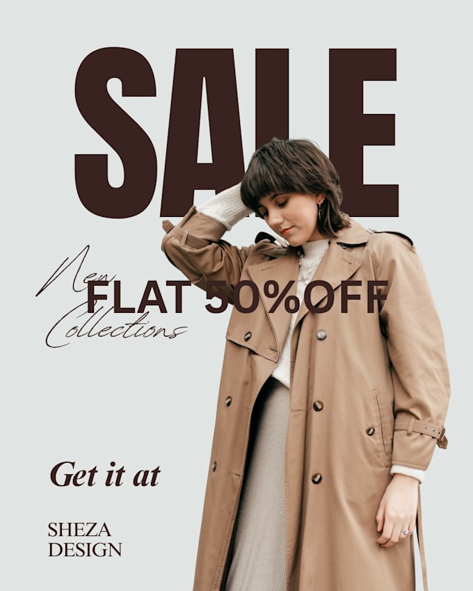 design luxury sale banner and instagram post for clothing brand