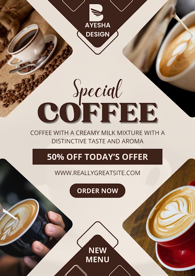 design professional cafe and coffee shop posters