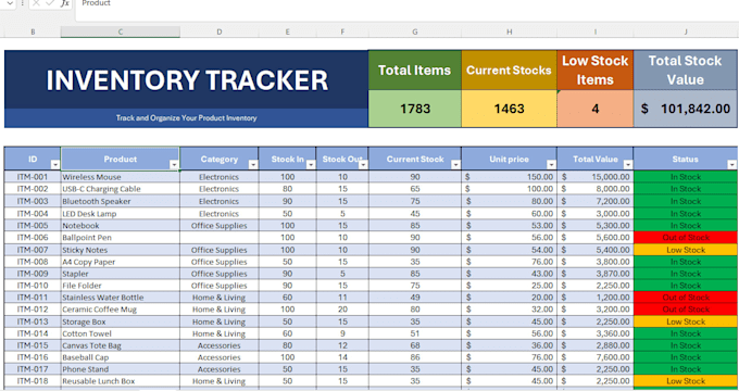 create a custom excel tracker for your needs