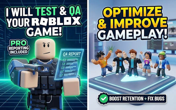 playtest and provide QA bug reports for your roblox game