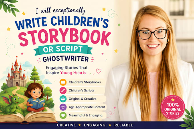 exceptionally write a childrens storybook or script as a ghostwriter
