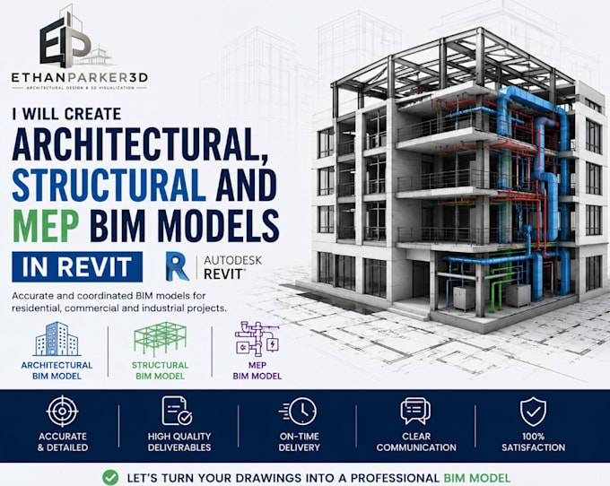 create architectural, structural and mep bim models in revit