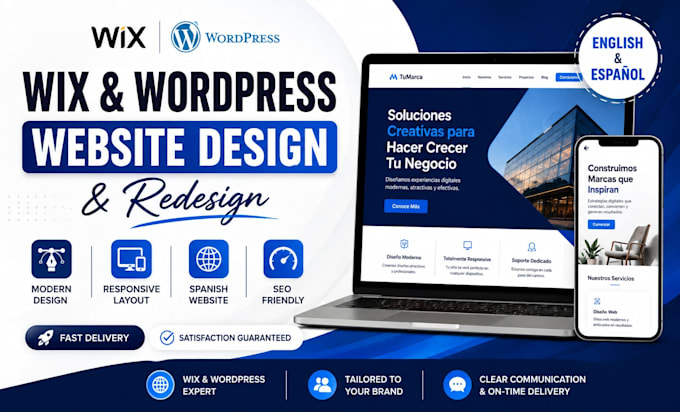 design wix spanish website design redesign wix website wordpress website