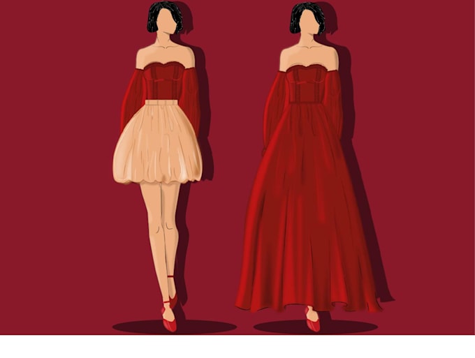 make fashion illustrations and flat sketches