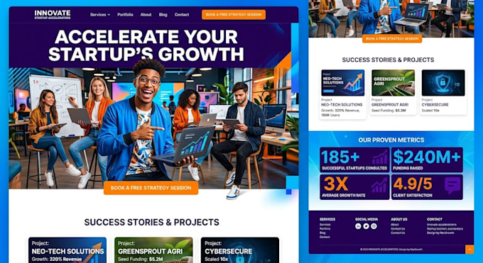 create responsive landing page for coaches and consultants