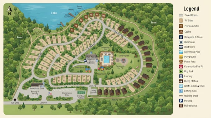 create rv park and compound maps with detailed site plans