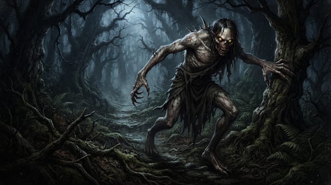 draw horror character design illustration