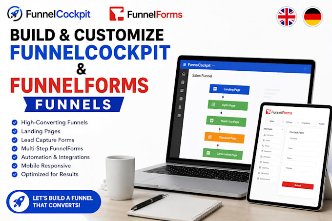 build and customize funnelcockpit and funnelforms funnels