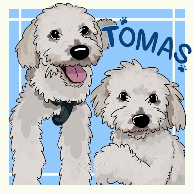 your pet or plushie in a cute style