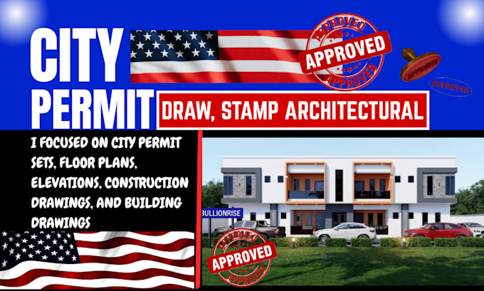 draw, stamp architectural engineering mep hvac plan for city