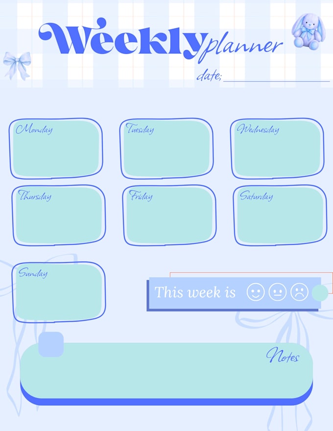 design a 101 page printable weekly planner