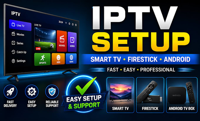 setup iptv on smart TV, firestick, android and TV box