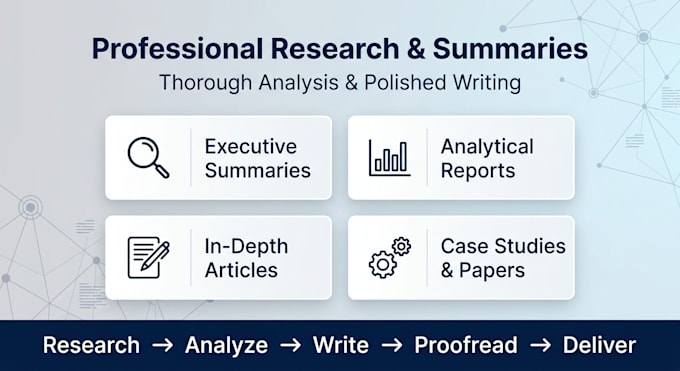 write research articles and summaries
