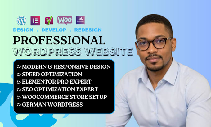 design german wordpress website with elementor pro, redesign or fix wordpress