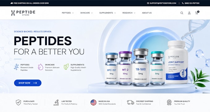 build an fda compliant peptide website and research peptide