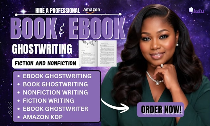 be your book and ebook ghostwriter, ghost book write 100 000 words amazon KDP