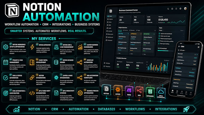 automate your notion, client portals, business workflows and optimize jira
