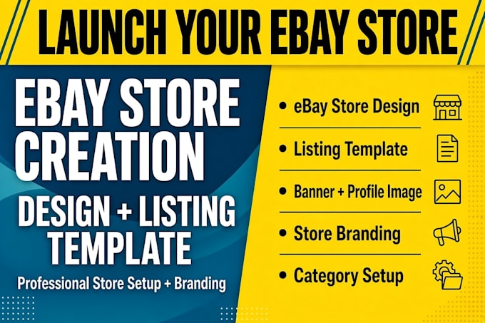 create ebay store design with listing template and branding setup