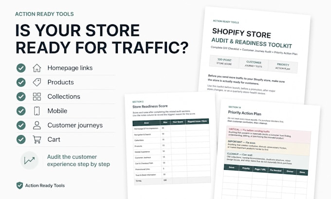 create a shopify store audit checklist and readiness toolkit