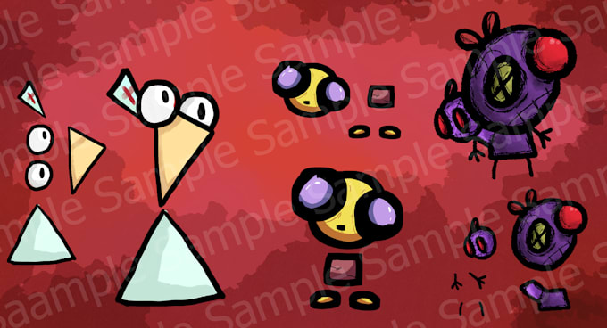 create modular cartoony game art for easy animation