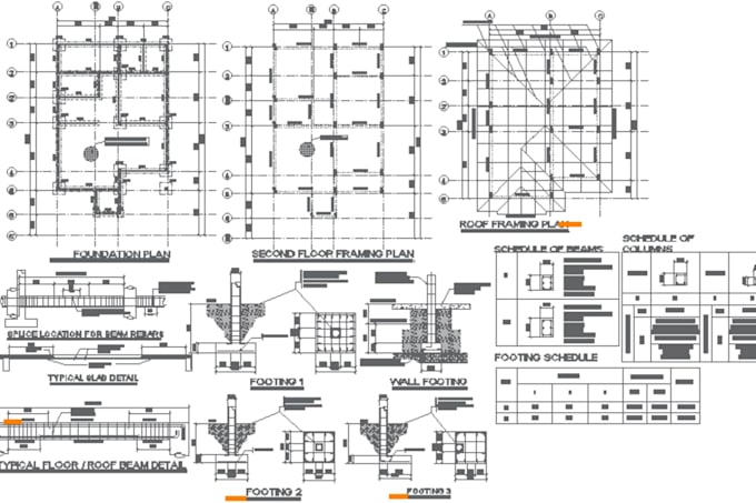 design structural drawings, framing and foundation plans