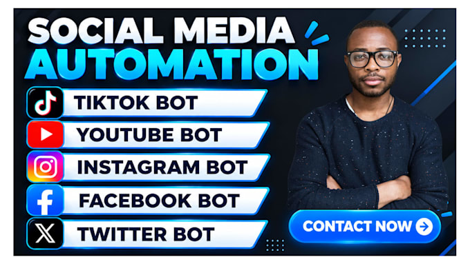 create social medial bot, twitter bot, tiktok bot, youtube bot, instagram bot