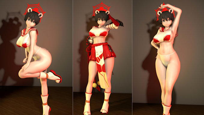 create custom koikatsu model, vrchat avatar, vr character, 3d rigging, warudo
