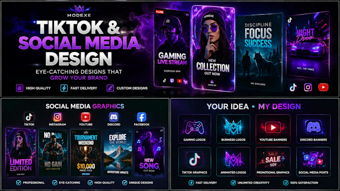 create eye catching tiktok graphics and social media designs