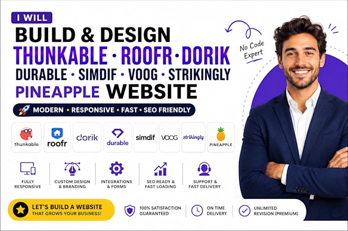 build thunkable roofers dorik durable simdif voog strikingly pineapple website