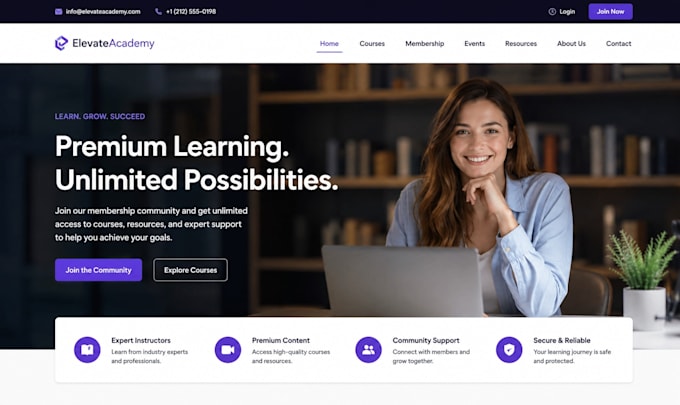 build wordpress membership website with elementor pro, lms and subscription