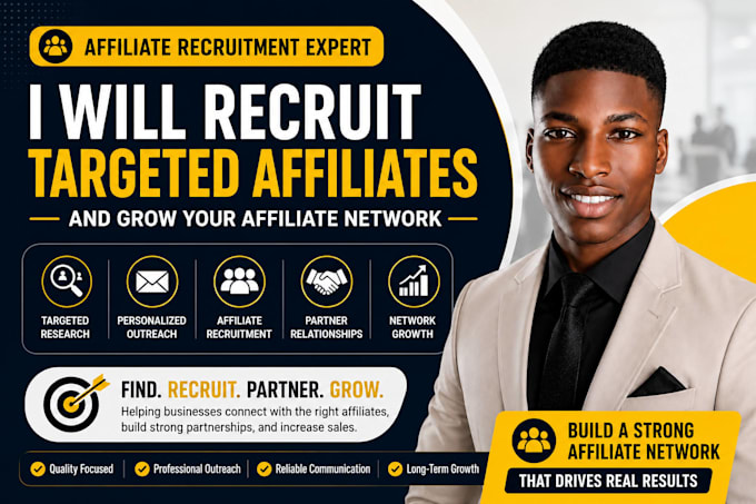 recruit targeted affiliates and build your affiliate partner network