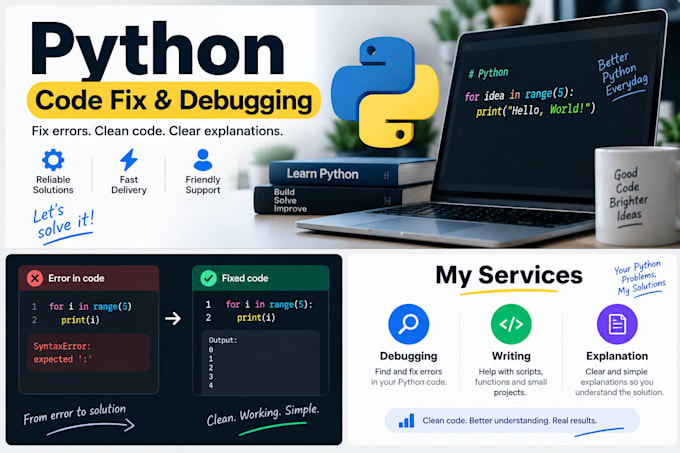 fix, write and explain python code