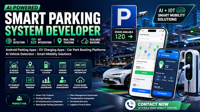 build ai android smart parking system evcharging mobile tracking car parking app