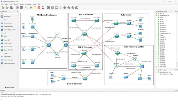 design and implement professional networking solutions in gns3