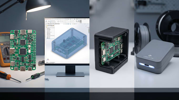 design pcb casing, pcb electronic enclosure and 3d printing product model