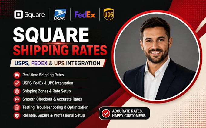 setup square shipping rates usps fedex and ups integration
