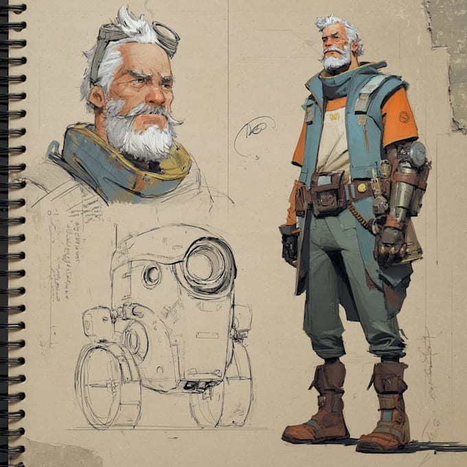 draw a realistic character concept art