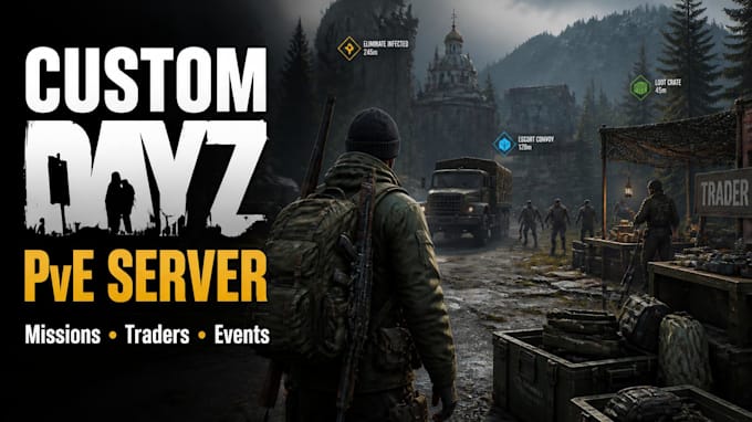 build a custom dayz pve server with missions, traders, and events