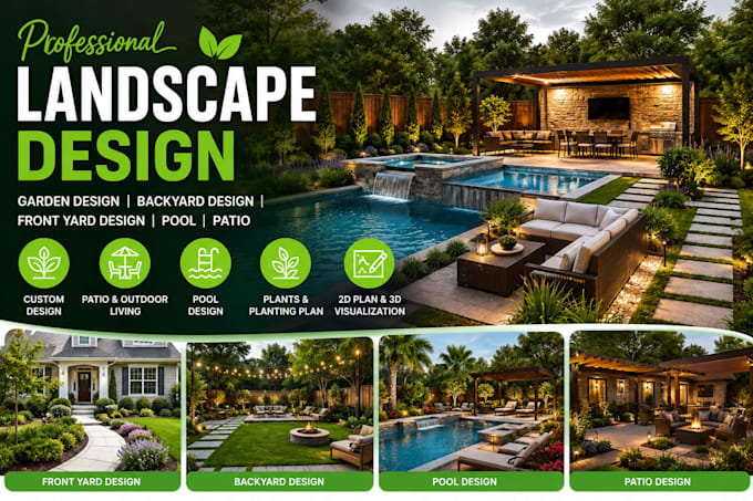 do garden design, backyard and frontyard design landscape, pool, patio design