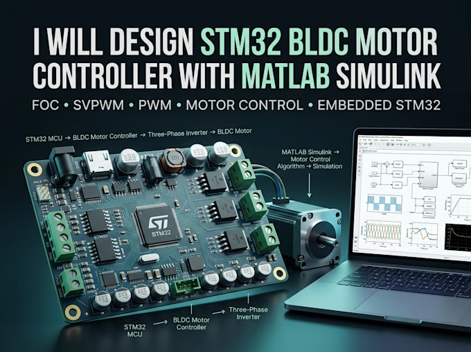 design stm32 bldc motor controller with matlab simulink motor control