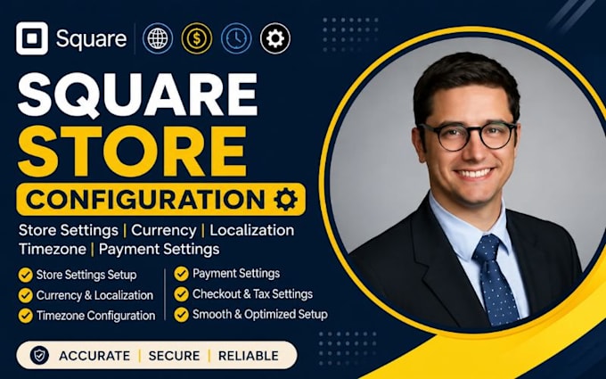 configure square store settings currency localization timezone payment settings