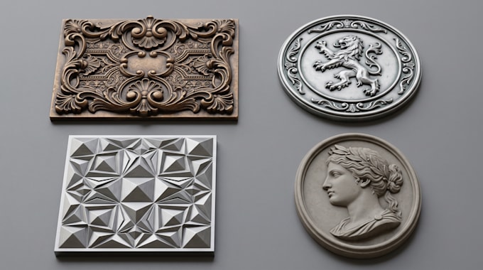 create 3d bas relief lithophane portrait logo plaque stl printable models